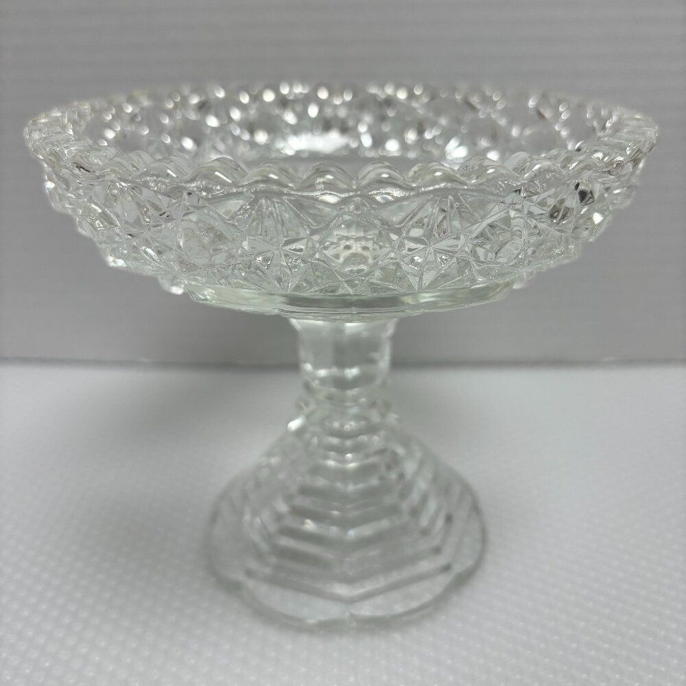 Crystal Pedestal VTG Candy Dish 5.5” Tall - 1519